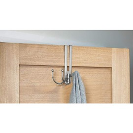 Rok Hardware Pearly Grey Over The Door 3 Prong Closet Coat Sweater Hat Tie Clothes Towel Swivel Hook Hanger ROKOTDHMN (Single)