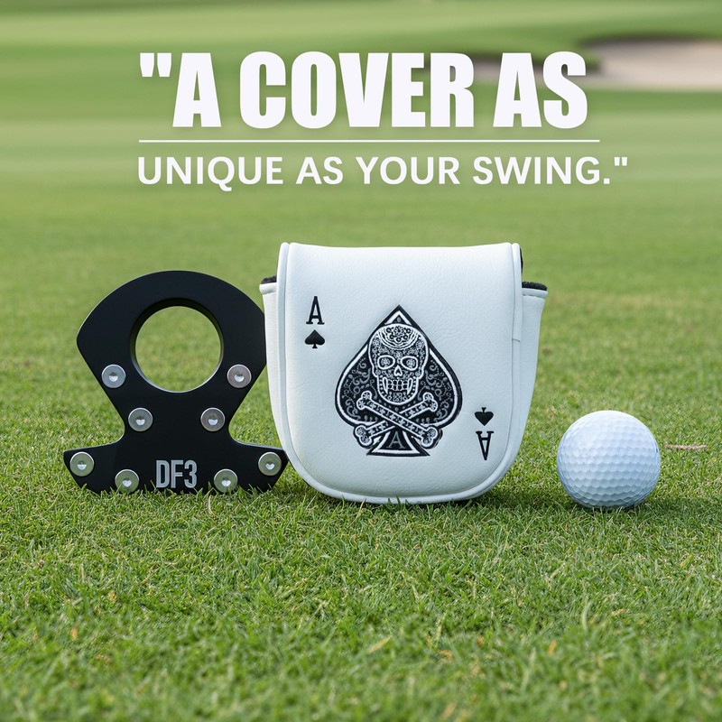 Golf Mallet Putter Cover Golf Headcover, Magnetic Closure Premium Leather