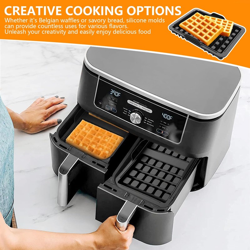 Waffle Insert Hot Air Fryer Accessories, Pack of 2 Waffle