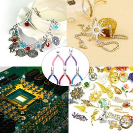 POPMISOLER 5 Pack Jewelry Making Pliers Set, Jewelry Pliers Tools Kit Included Nose Pliers, Wire Pliers, Round Nose Pliers, Curved Nose Pliers and Flat Pliers for DIY Jewelry Making Supplies