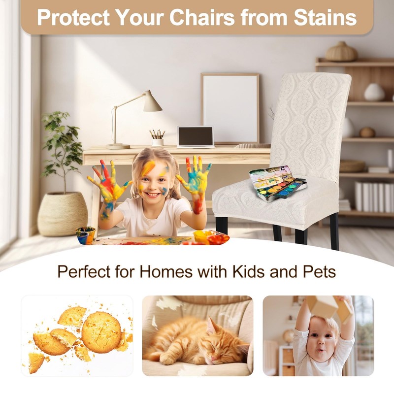 SearchI Waterproof Dining Room Chair Covers, Stretch Parsons Chair Slipcovers