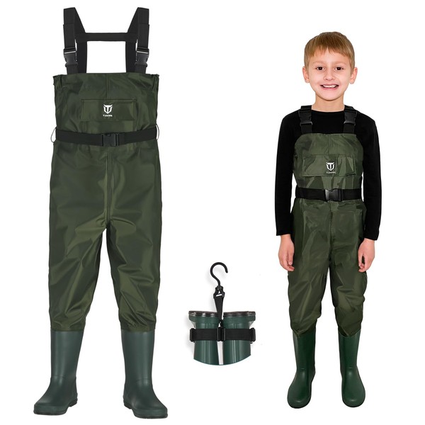 TIDEWE Chest Waders for Kids, Waterproof Youth Waders with Boot