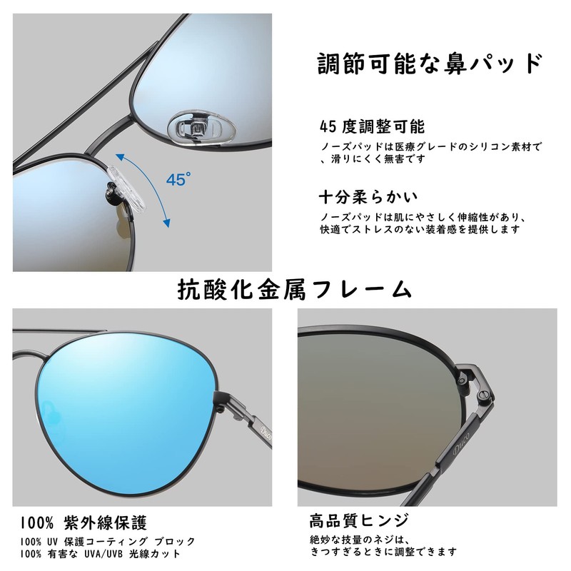 DUCO 3025K Men's Polarized Sunglasses, UV400, Aviator, Teardrop Sunglasses, For