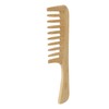 Bamboo Comb with Large Teeth and Handle, Antistatic, Lightweight Comb
