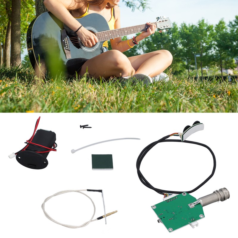 Guitar Piezo Pickup Kit Onboard Preamp System Acoustic Guitar Pickup