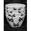 Bella Lux 4 Black Coquette Ribbon Bows on White Melamine