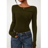 KIRUNDO Going Out Tops for Women Boat Neck Long Sleeve