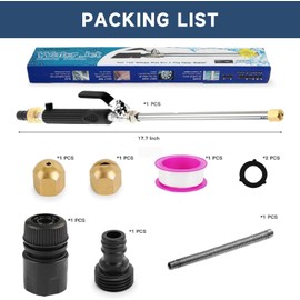 High Pressure Power Washer Wand. Includes 2 Different Nozzles And Hose Quick Connector, High Pressure Hose Nozzle For Garden Car Pet Patio Cleaning (Black)