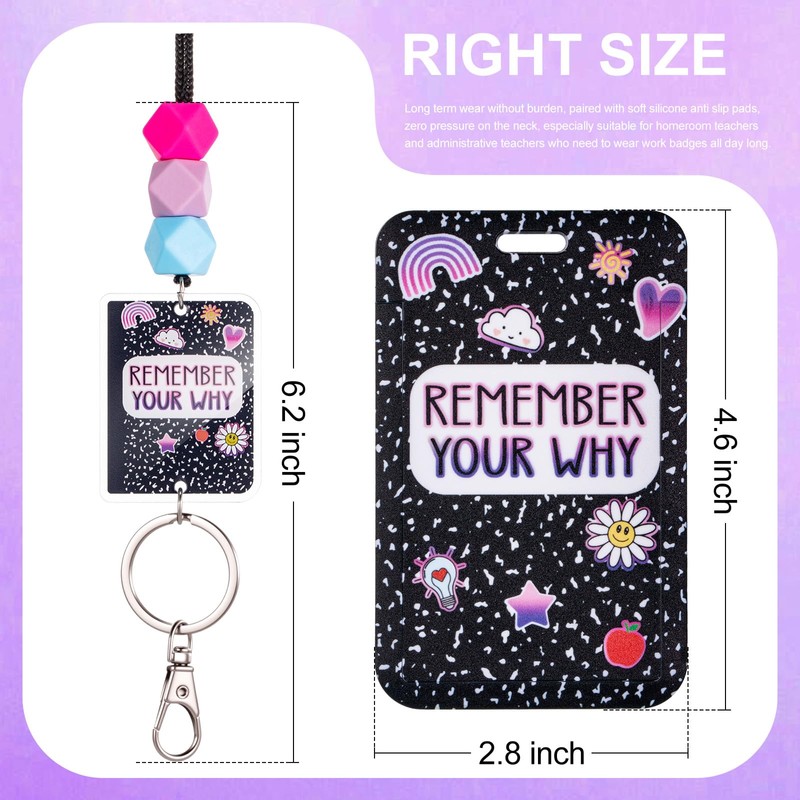 Beeveer Teacher Lanyard with ID Badge Holder and Keys for