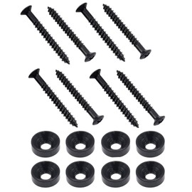 TUOREN Guitar Neck Mounting Screws Neck Joint Bushings Ferrules & Bolts for Electric Guitar Bass Pack of 16pcs (Black)