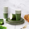 Whaline 100Pcs Olive Green Tableware Set Wedding Disposable Dinnerware Set