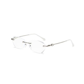 TERAISE Frameless Reading Glasses For Women With Blue Light Blocking,Fashion Diamond Cutting Rimless Eyeglasses