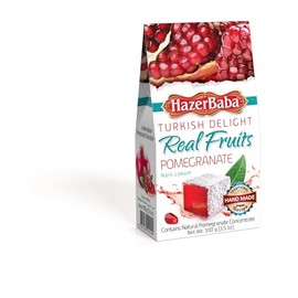 Hazer Baba Turkish Delight Candy, Real Pomegranate Flavor, Gourmet Snack Box, Traditional, Vegan Snack, Turkish Lokum, Unique Sweets, Loukumi, Delicias Turcas, Halal, Kosher, 3.5oz (100g)