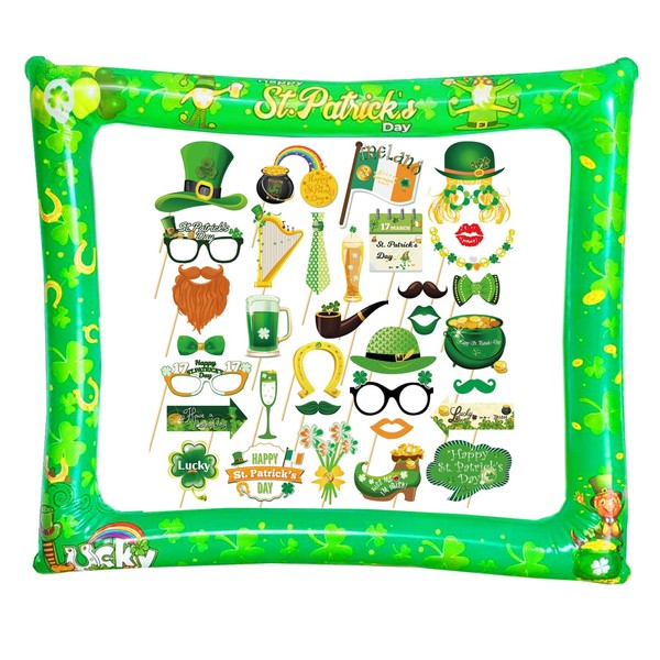 LMSHOWOWO St. Patrick's Day Inflatable Photo Booth Frame, with 35