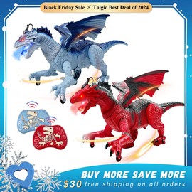 Remote Control Dragon Toy, Best Gift for Boys, Best Dream for Fan's Run-Fast Dino Girls Gift and Boy Gift Christmas Gift - Color: Ice & Fire