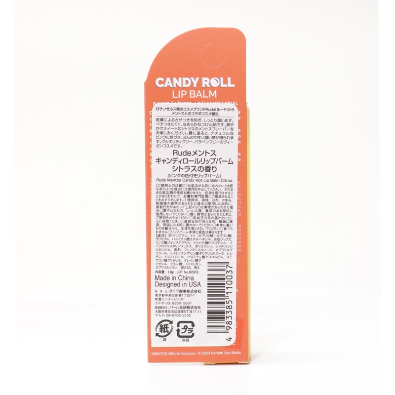 Rude Lip Balm, Menthus, Candy Roll Lip Balm, Citrus Scent