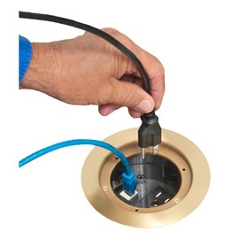 Arlington FLBC4580 Recessed Power and Data Round Floor Box for Existing or New Concrete Floor Boxes (Fits in Most 4.5" Inside Diameter Round PVC Concrete Floor Boxes) (Brass)
