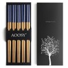 AOOSY 5-Pair Reusable Chopsticks,Natural Bamboo Chopsticks Classic Japanese Chop Sticks