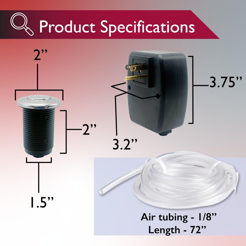 JB Products Disposal Air Switch Kit for Garbage Disposal Hands-Free