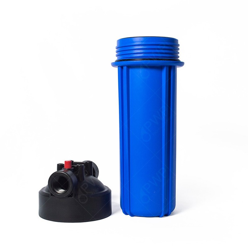 Sediment Water Filtration System with Blue 2.5x10" Housing 3/4" Ports,