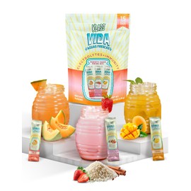 KLASS VIDA Hydration + Immunity Sugar-Free Powder Packets Mango, Horchata Fresa & Cantaloupe Electrolyte Agua Fresca Drink Mix Wellmune & Acerola Extract 15 Single Serve Sticks Low Calorie
