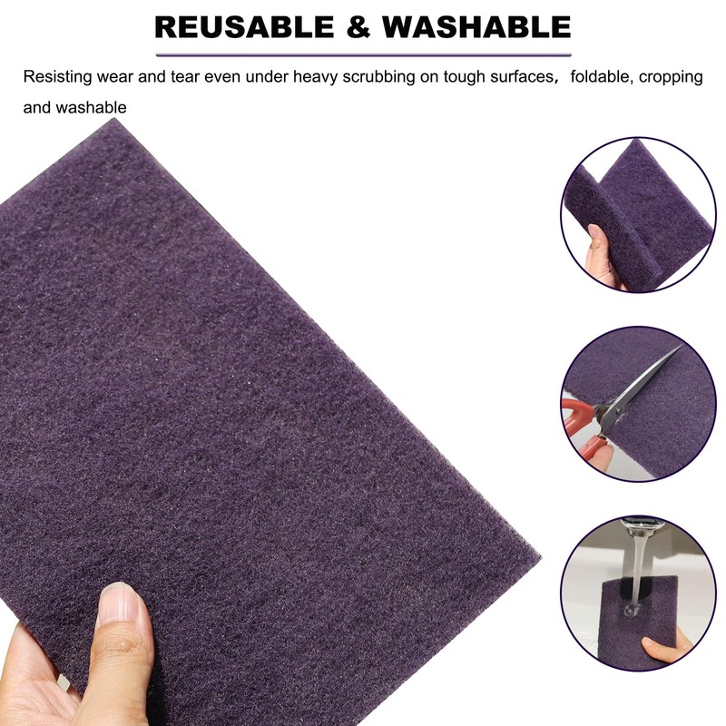 Premium 10 Pack 6" x 9" Purple General Purpose Scuff