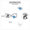 DAYLINLOVE Panda Necklace 925 Sterling Silver Blue Heart Zircon Infinity