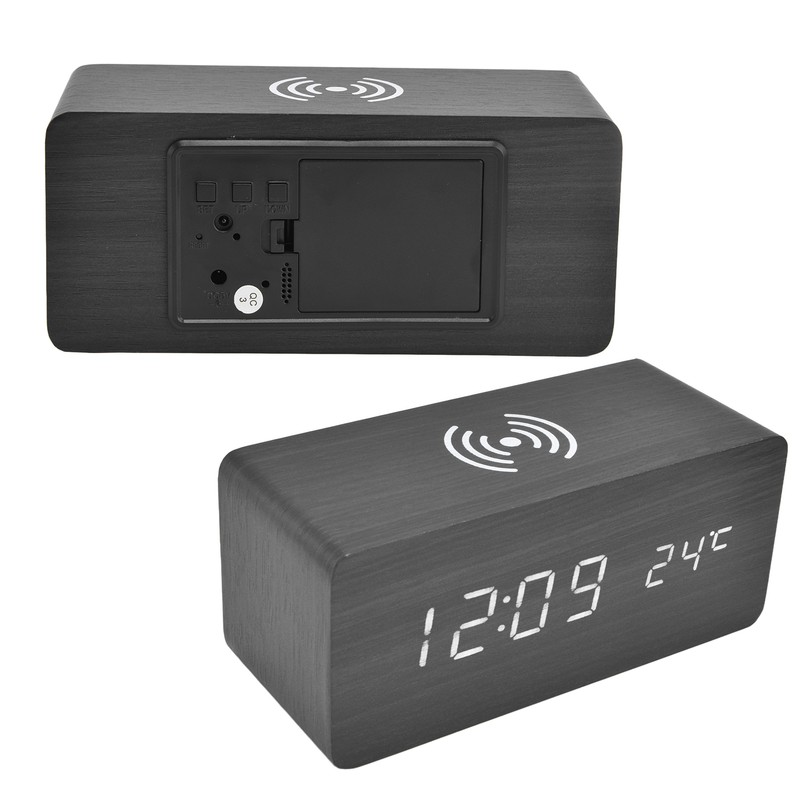Digital Alarm Clock Wireless Charging Automatic Temperature Detection Safe Stable