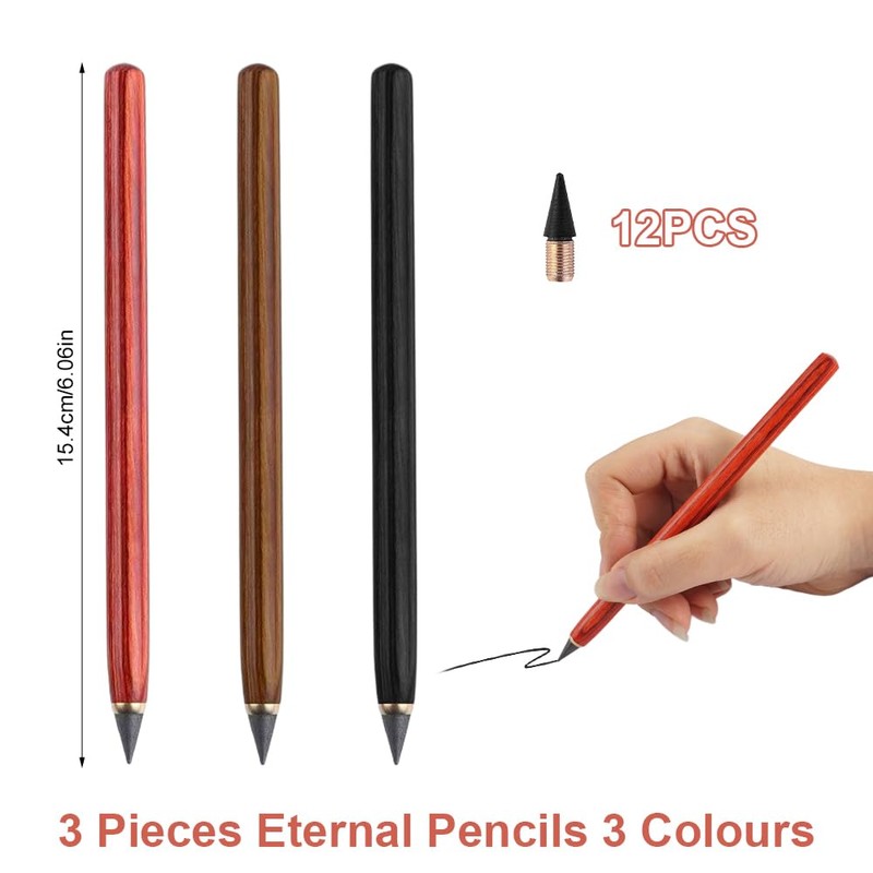EXIN DEHCEN Pack of 3 Infinite Fountain Pencil, Eternal Pencil