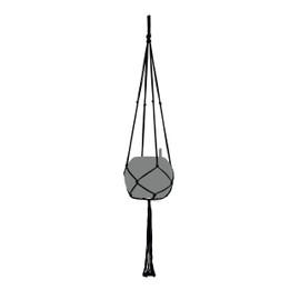 Lechuza Macrame Cotton Pure 120 Hanging Basket Black 13899