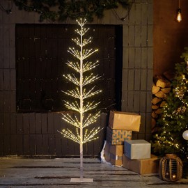 LIGHTSHARE 6FT 325L Lighted Starlit Tree, Warm White, for Home, Festival, Party, and Christmas Decoration, Indoor and Outdoor Use, White (White)