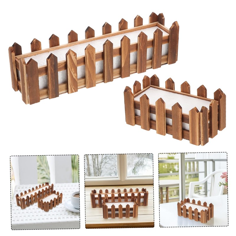 Operitacx 2pcs Rustic Rectangular Flower Pot with Foam Insert for