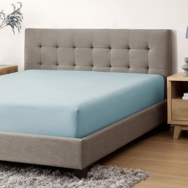 CirclesHome King Size Sateen Cotton Fitted Sheet - Ultra Soft and Comfortable Bed Linen Sheet - Protects Mattress from Dirt, Dust, and Debris - Skin Friendly and Breathable.