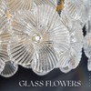 Poemoon Gold Glass Pendant Light 1-Pack Modern Flower Small Ceiling
