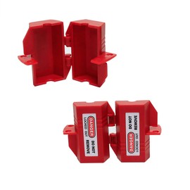 POFET Red Plug Lockout Tagout 65x65x118mm/2.5x2.5x4.6inch inch Plug Lockout Device for 110V Plugs