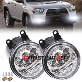 CHUSYYRAY Pair LED Fog Lights Bumper Driving Lamps Bulb For TOYOTA 4RUNNER 2010-2013 6000K