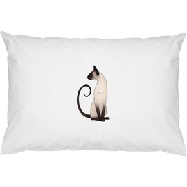 Azeeda 2 x 'Elegant Sitting Siamese Cat' Cotton Pillow Cases (PW00042846)