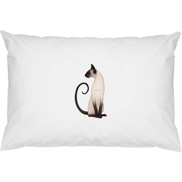 Azeeda 2 x 'Elegant Sitting Siamese Cat' Cotton Pillow Cases