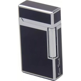 Ever Tech Flint Wheel Refillable Butane Flame Adjustable Torch Lighter W/ Cigar Punch Gift - Silver