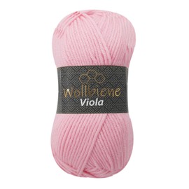 Wollbiene Viola Knitting Wool Plain 100 g Premium Knitting Wool 100 g Thick Yarn Wool for Knitting and Crocheting Plain Colours (Pink 07)