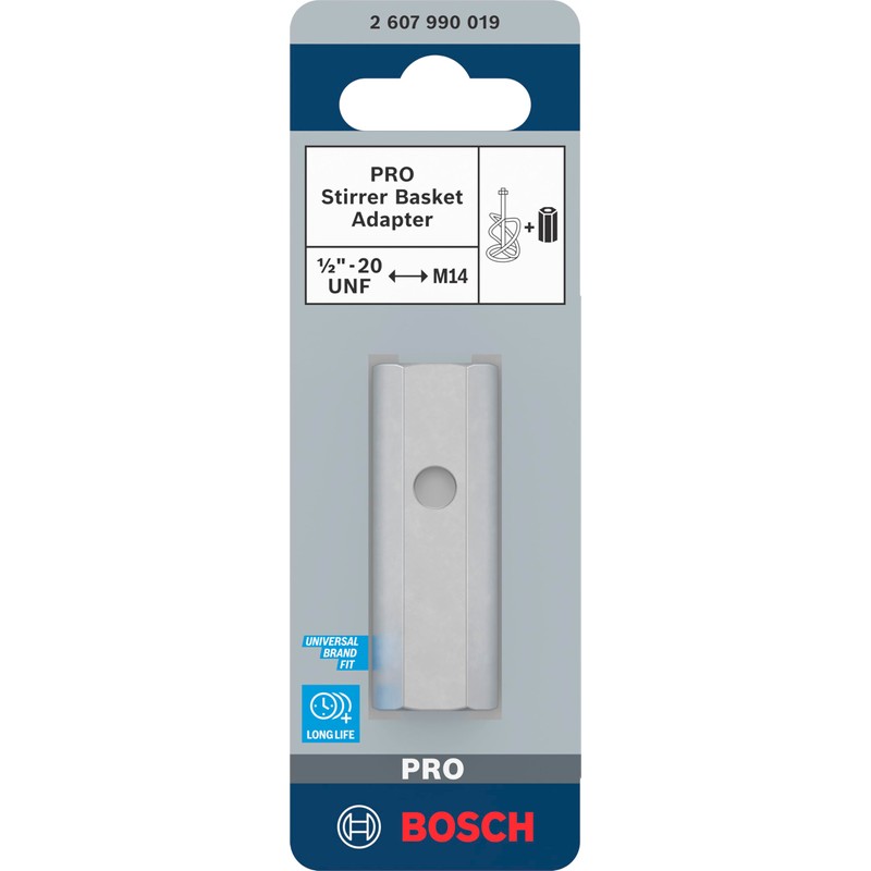 Bosch 2607990019 Adapter for Stirrer Basket, Silver, 1/2-Inch-60 mm