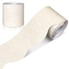 Fullhawl 65.6 Ft White Linen Bulletin Board Border, Classroom Scalloped