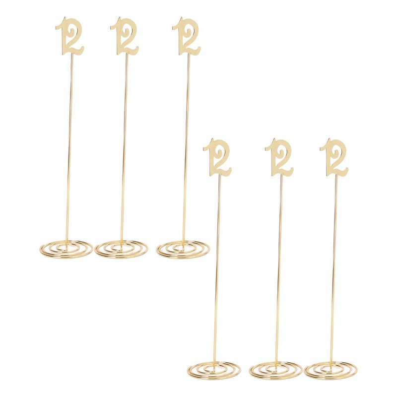 6pcs Metal Wedding Table Numbers Rust Prevention Thickened Tall Table