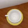 Caldo Freddo ~ Yellow & White Porcelain Tea Cup and