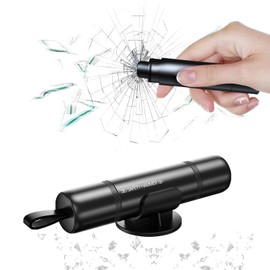 BOBOPACK Emergency Hammer Car, Escape Multifunctional Protector Safety Hammer, Emergency Hammer Car with Belt Cutter, Glass Breaker Emergency Escape Tools (Black)