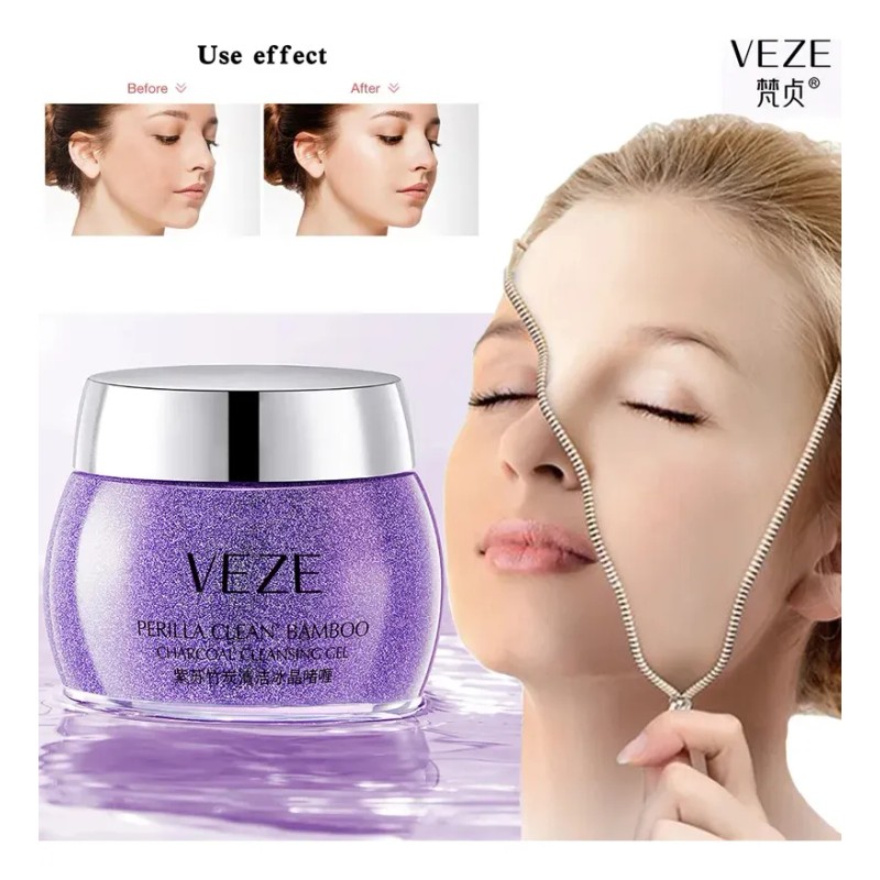 Gel Limpiador Exfoliante Veze Carbón Bambú Hidratante Piel Grasa 120g