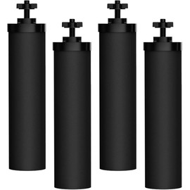 Filterlogic NSF/ANSI 372 Certified Water Filter, Replacement for Berkey® BB9-2® Black Purification Elements and Berkey® Gravity Filter System, Waterdrop King Tank Gravity-fed System, Pack of 4