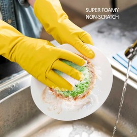 10 Pieces Big Size Fruit Dish Scrubber Non Scratch Kitchen Cleaning Sponge Double Layered No Odor Cloths for Washing Dishes Cookware, Tubs, Sinks