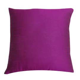 S4Sassy Decorative Purple Pleated Square Cushion Cover Classic Pillow Case Dupion Sofa Throw 18 x 18