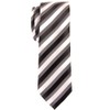 Retreez Retro Three-Color Striped Woven Microfiber Skinny Tie - Black,